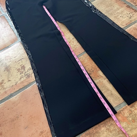 🔷 NEW Steve Madden Womens Waverly Sequined Stripe Flared Pants Black Size Small - Picture 7 of 13